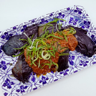 国産茄子の八丁味噌和え