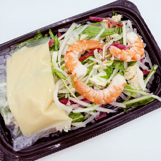豆乳味噌ドレのゆばと海老のサラダ